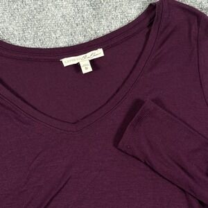 Express One Eleven Shirt Womens XS Purple Long Sleeve High Low Modal Blend Top